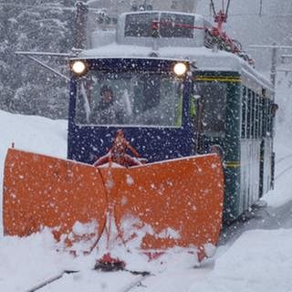 Schneeräumung auf der Tramway du Mont-Blanc